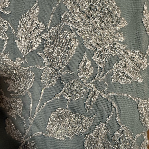 Rickie Freeman for Teri Jon Dusty Blue Formal Dress - Picture 5 of 10